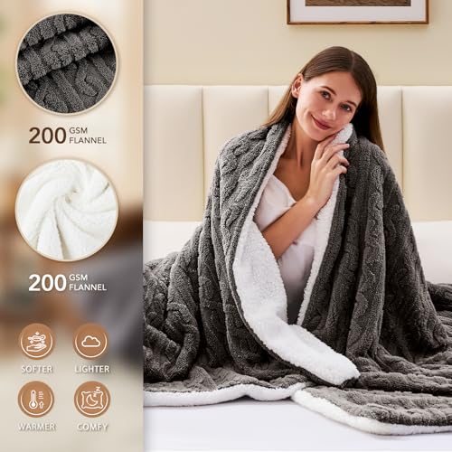 Image of Homemate Electric Heated Blanket King Size - 100 inchx90 inch Heating Bed Blankets Throw with 8 Hours Auto Off 10 Heating Levels Fast Heating Over-Heated Protection Soft Warm Flannel Bed ETL Certified