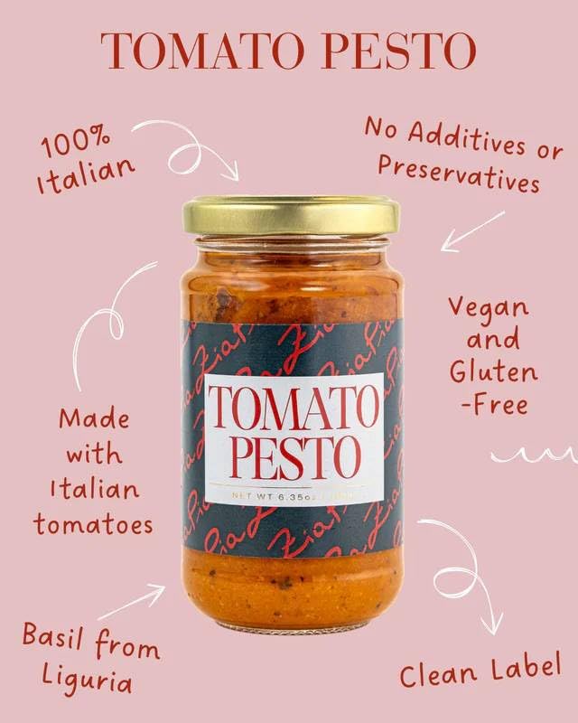 Zia Pia Organic Pasta - Trecce (500g) & Tomato Pesto Spread (180g) | Traditional Italian Pasta & Sauce | Vegan & Gluten Free Sauce | Small Batch Organic | Made in Italy image 4
