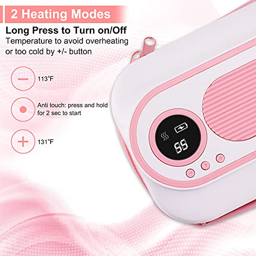 Portable Wipe Warmer, Baby Wipes Dispenser With 2 Modes Of Temperature Heating Control , Bpa-Free Smart Led Display Baby Diaper Wipe Warmer For Outdoor&Indoor, Without Charging Can Last 4 Hours #TOP3
