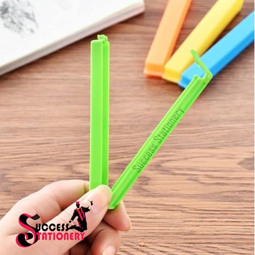Image of Success Stationery (Set of 18 Pcs X 4 72 Pcs) - Home Kitchen Plastic Food Snack Bag Pouch Clips for Packet Sealing Tools 3 Size Large Medium Small Items Bag Clips Vacuum Sealer (Multi Color Set)