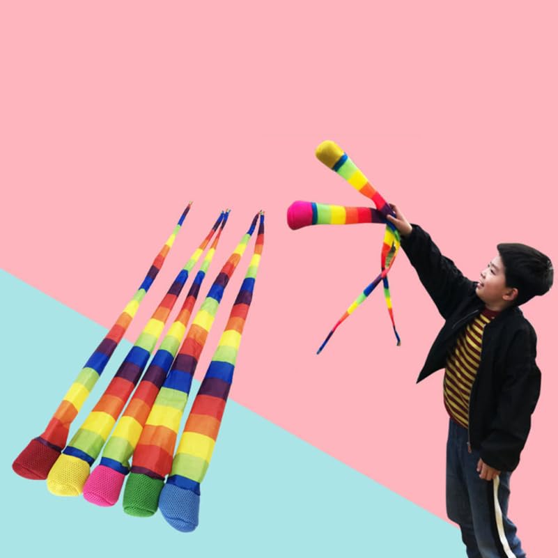 STOBOK 4pcs Throw and Catch Ball with Rainbow Tail Catch Tail Foam Soft Meteor Ball Colorful Playground for Indoor Outdoor Games Activities Throwing School - Image 4