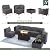 RTDTD Outdoor Patio Furniture Set with Propane Fire Pit Table, 8 Pieces Outdoor Furniture Patio Sectional Sofa Conversation Set w/ETL Approved 43" Gas Outdoor Fire Table & Coffee Table (Grey)