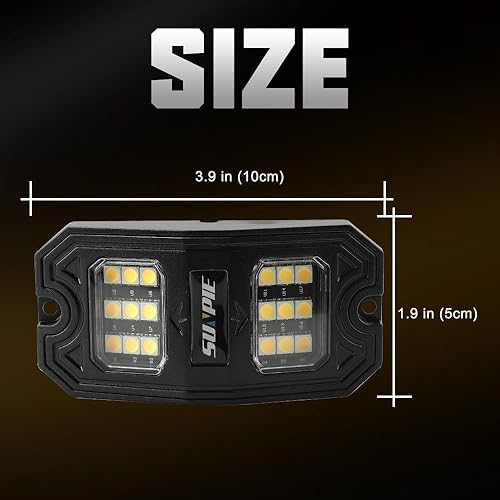 Miniatura 5 de SUNPIE 8 cápsulas de luces blancas de conexión rápida, 18 chips de gran angular, cables de extensión de 13.1 ft cada luz, 6000 K blanco puro,