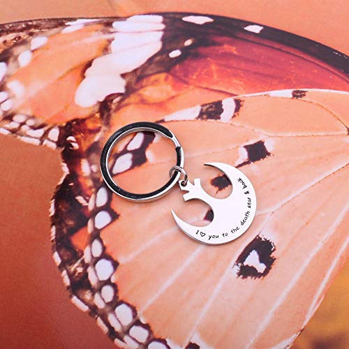 Star Wars I Love You to The Death Star and Back Necklace Keychain Rebel Jewelry Gift for Him4