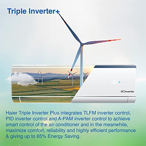 Image of Haier 1 Ton 4 Star Inverter Split AC (Frost Self Clean, 5 in 1 Easy Convertible, HSU12C-TTB4B(INV), White)