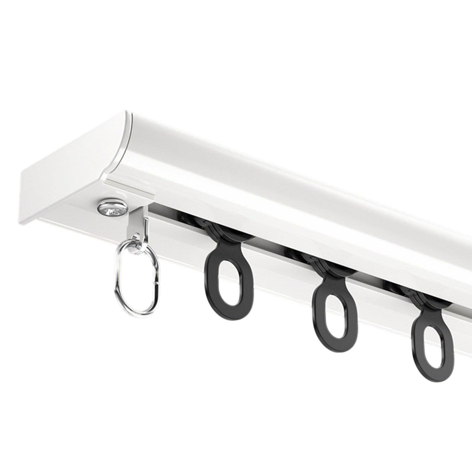 Ceiling Curtain Track 0.5 2 3 3.4 6m Thick Heavy Aluminum Rails Mount Tracks System with Roller Room Divider Silent Rail Kit Modern Drapery Rail System(White,6m(19.7ft))