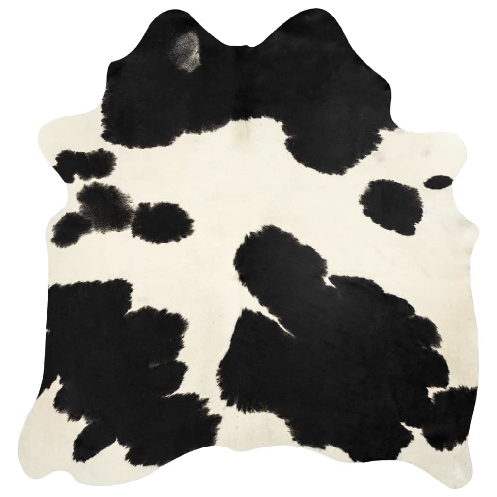 Willood Alfombra de Piel de Vaca Auténtica Negro y Blanco 180x220 cm