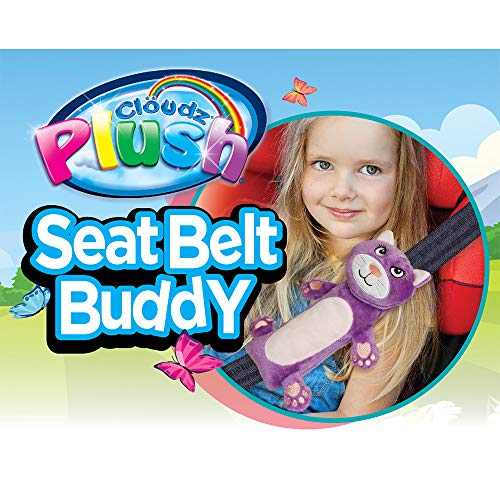 Image of Cloudz Kids Super Soft N' Cuddly Seat Belt Buddy XL Travel Pillow. Keep Your Kids Comfy and Supported at Home or On The Go! - Blue Dog