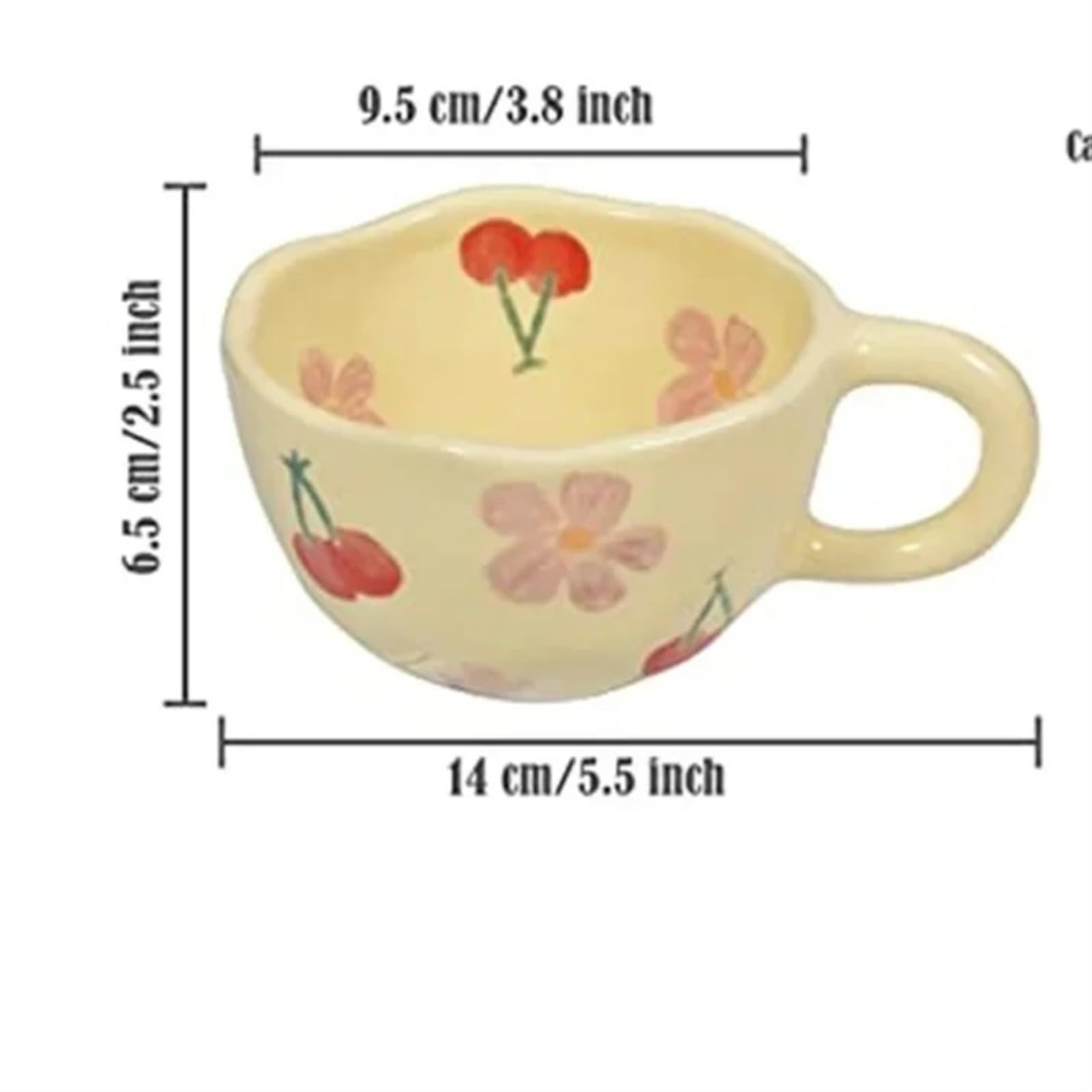 Tazza in Ceramica, Bevanda per la Colazione con Fiocchi d'avena Irregolari, Realizzata a Mano