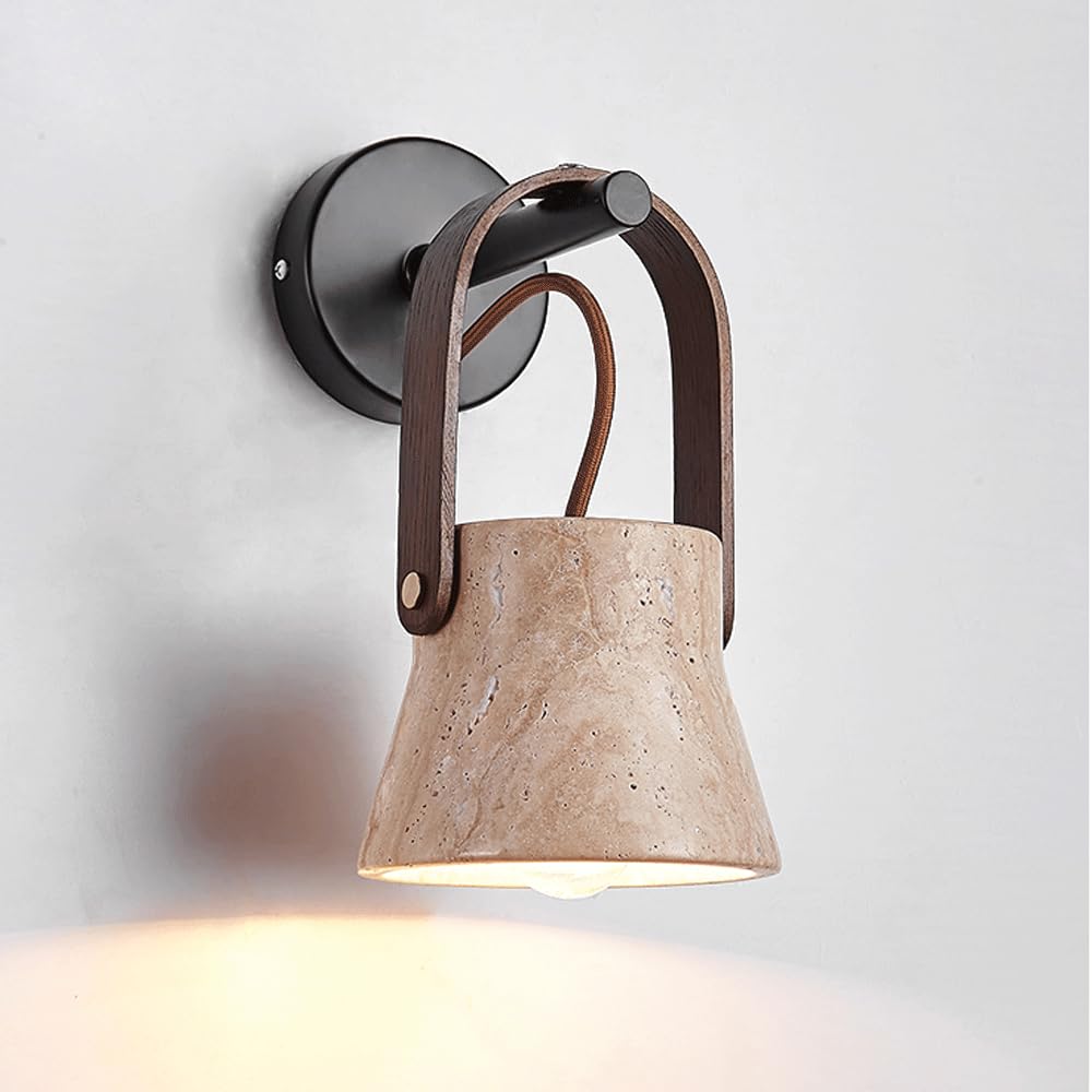 Aplique de Pared Moderno Estilo Cueva de Piedra nórdica, luminaria Retro artística para Dormitorio y Sala de Estar.