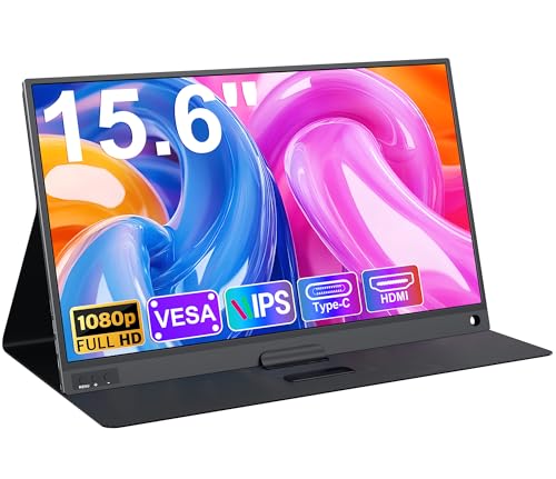 MAGICRAVEN Tragbar Monitore 15.6' 1080 FHD Laptop Bildschirm Erweiterung Monitor IPS Screen, Laptop Monitor mit USB C/HDMI, Zweit Mobiler Bildschirm für Laptop/PC/Telefone/PS45 X-BO mit Schutzhülle