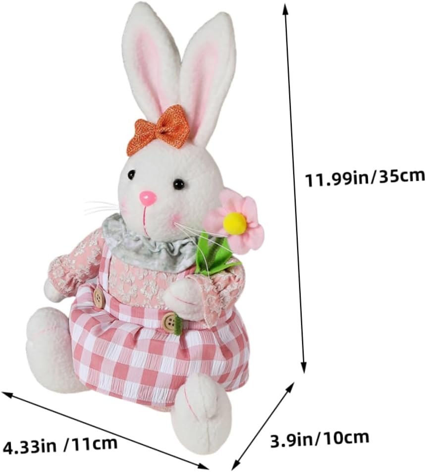 2pcs Doll Bunny Decor Easter Rabbit Stuffed Toy Sitting Bunnies for Festive Desktop Decoration Adorable Plushies for Boys and Girls and Home Decor
