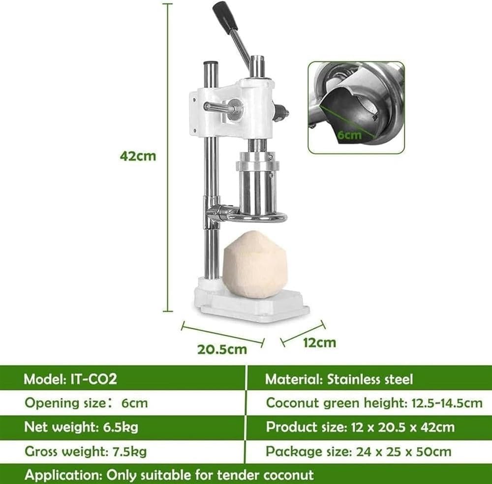 Vertical Coconut Opener Tool,Manual Stainless Steel Coconut Opener,Size 6 Cm Hole Drill,Hole Drill Tool Fruit Shop Manual Coconut Opening Machine for Young/Tender Coconut Green Save Effort