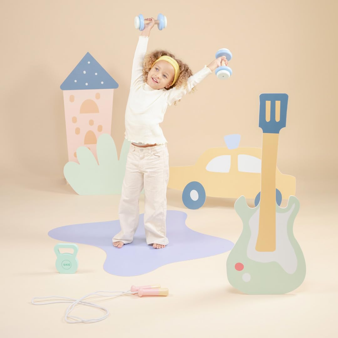 Woet® Stendibiancheria Giocattolo in Legno per Bambini - Accessorio Bucato di Imitazione - Giocattolo Casa di Imitazione - A Partire da 3 Anni