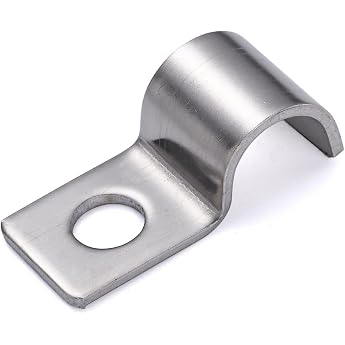 Pack of 25 High Performance Single Hole Cable Clamps Metal Cable Holder Cable Clips for Cable Flush-Mounted Installation Diameter 10 mm