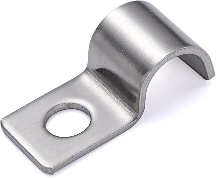 50-Piece Heavy-Duty Single-Hole Metal Cable Clamps, P Clips, 304 Stainless Steel Brack Clamps for Flush-Mounted Installations   4 mm