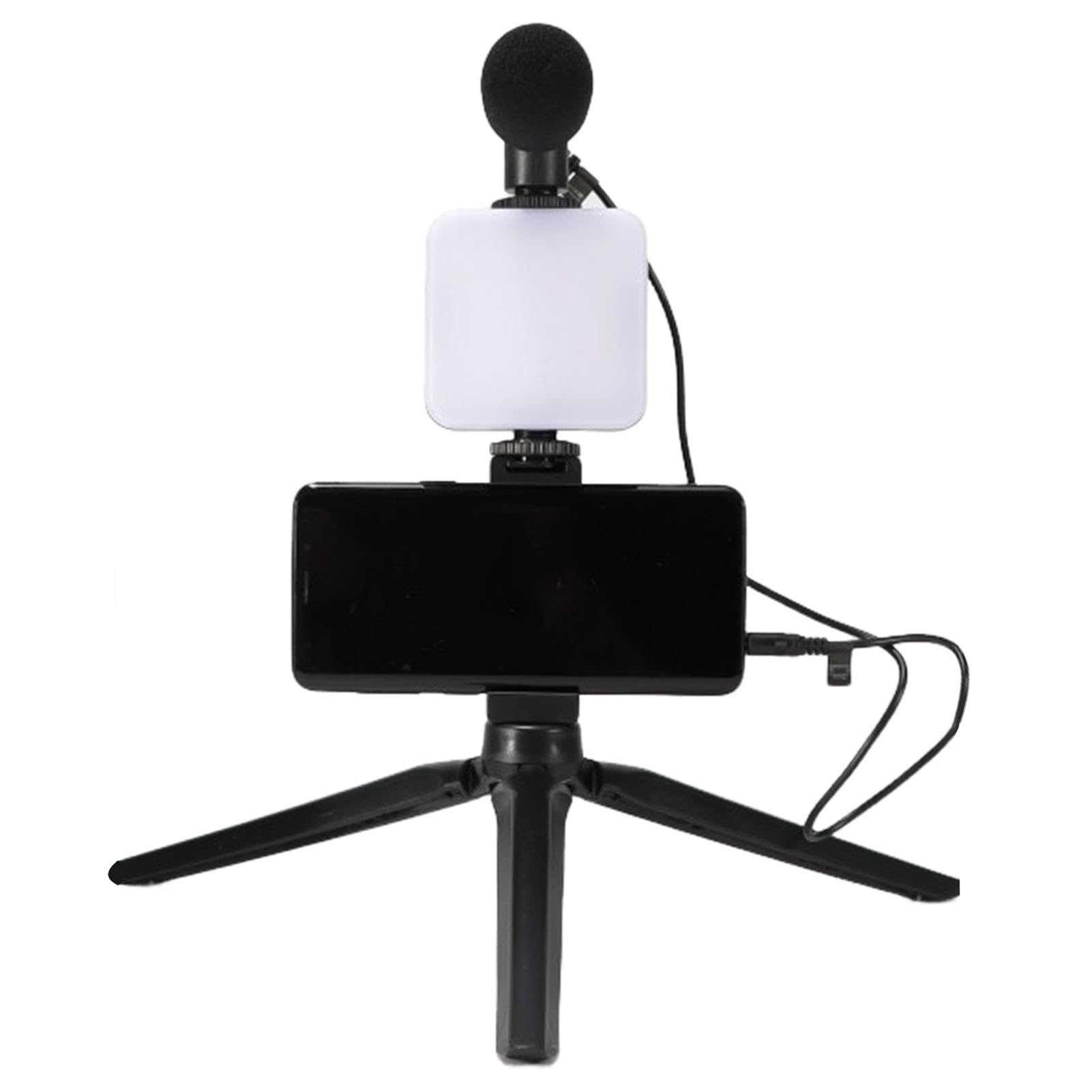 Trípode para teléfono celular Bexdug con base LED estable y rotación multifuncional 8