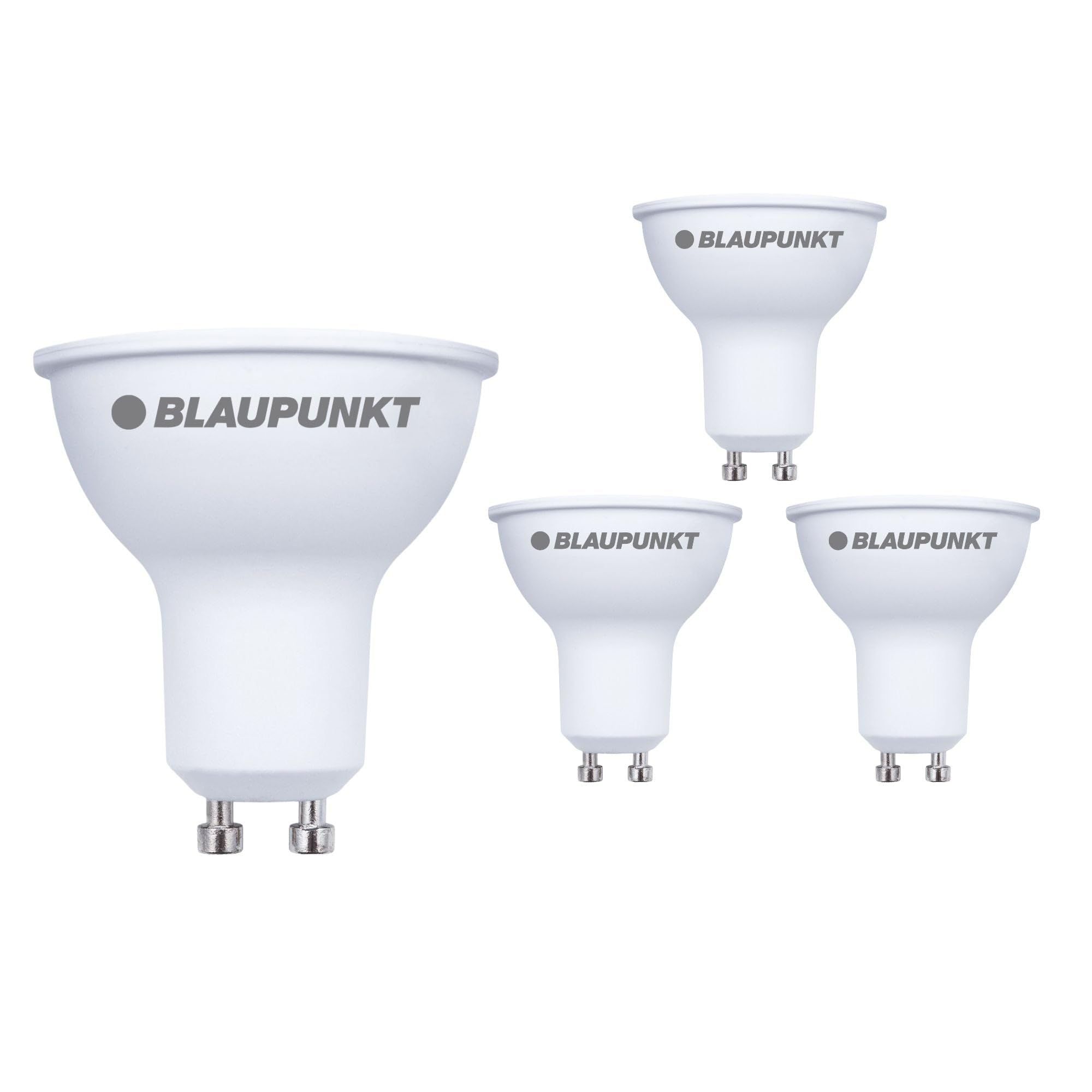 BLAUPUNKT GU10 LED Spotlight Neutral White | 5W (50W Equivalent), 500 Lumens | 4000K Neutral White LED Bulbs | Non-Dimmable, Eye Friendly, Flicker Free | Cost-Saving Reflector Lamps for Home – 4 Pack