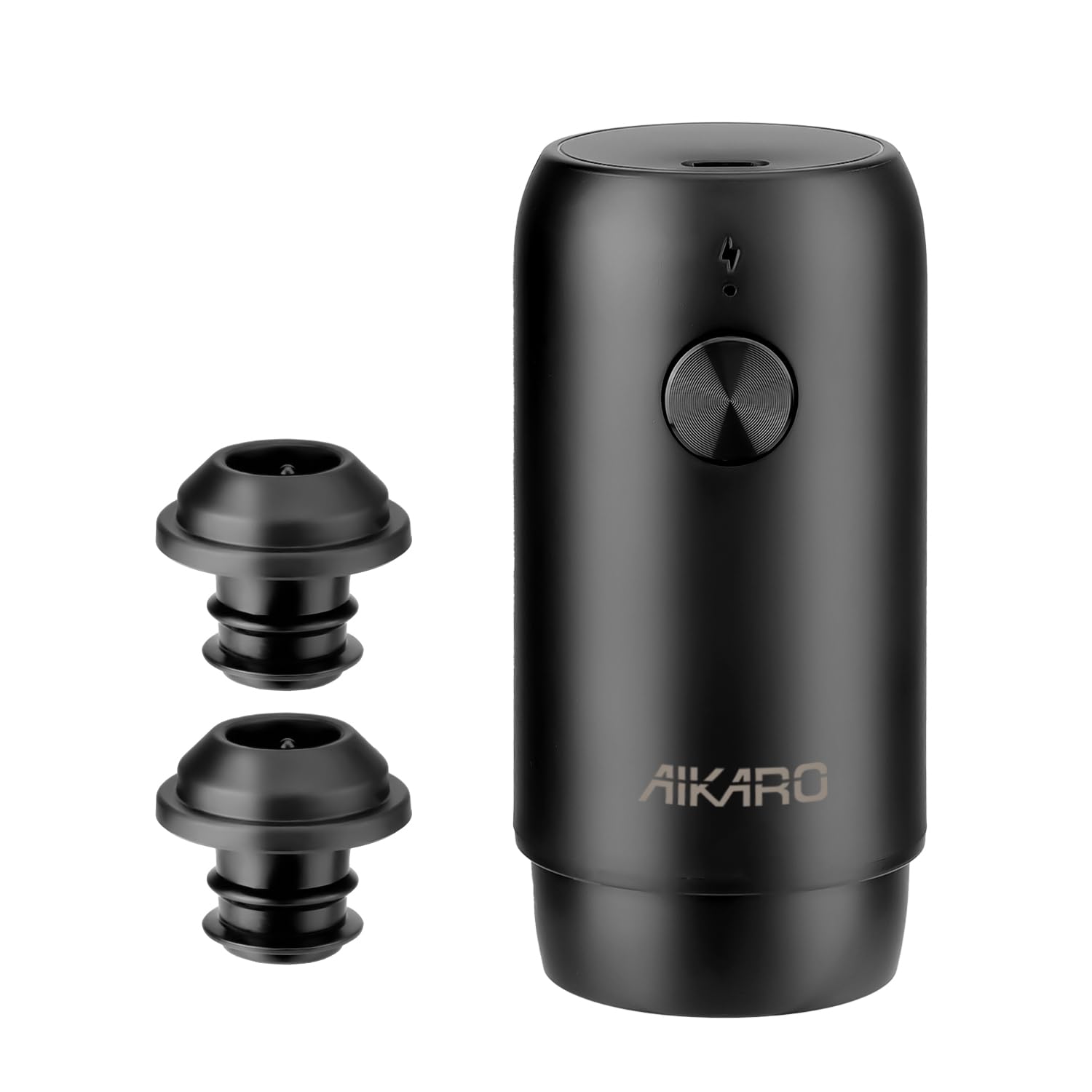 AIKARO - Pompa a vuoto elettrica per vino con 2 tappi, conservatore automatico di vino, ricaricabile