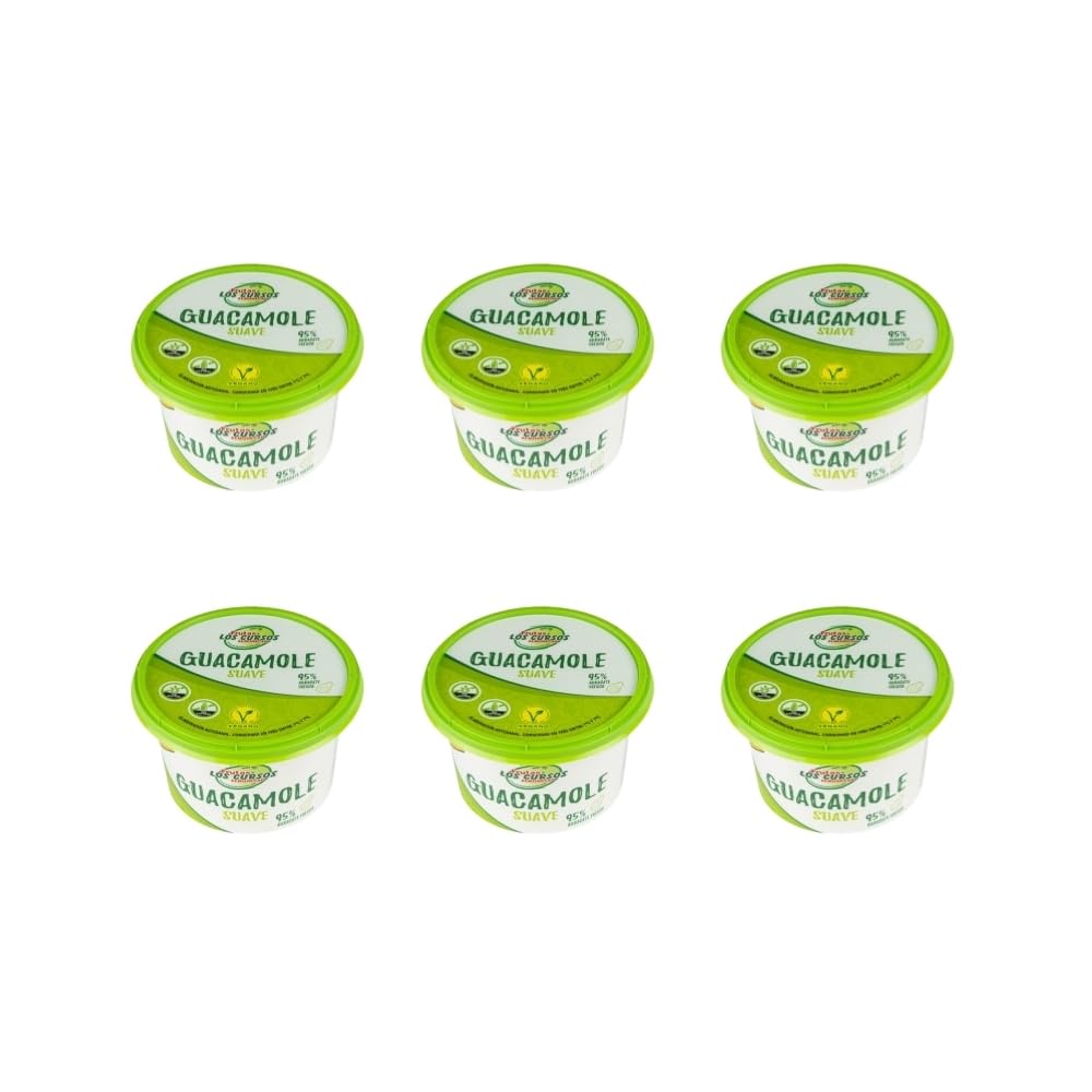 Guacamole tradicional Suave. PACK - 6. Salsa de guacamole Estilo Casero. Elaborado con 05% de aguacate fresco. Ideal para dipear y acompañar.