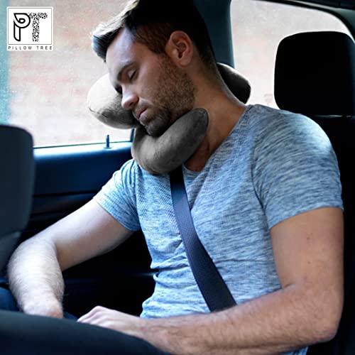 PILLOW-TREE-Portable-J-Shape-Travel-Neck-Pillow-Velvet-Fabric-Multipurpose-Neck-support-for-Men-and-Women-while-sleeping-reading-Travelling-3-Way-Support-Multiple-Colours-Available