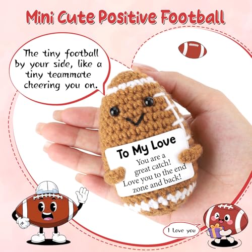 Valentines Day Gifts for Him Her Boyfriend Girlfriend, To My Love Birthday Handmade Crochet Football, Small Cute Anniversary Present for Men, Romantic I Love You Valentines Gift for Husband Couple - Image 4