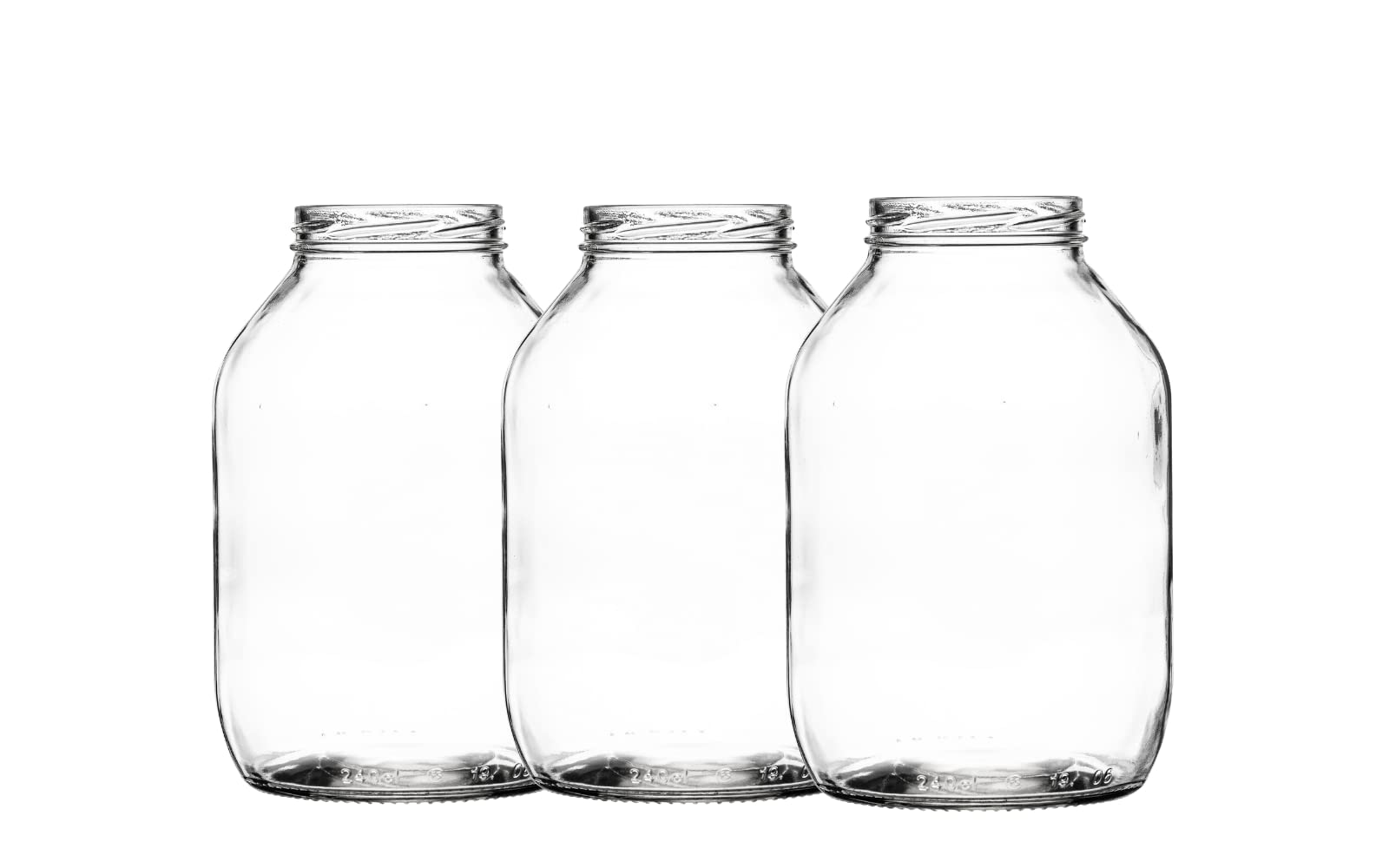 Set of 6 x Traditional Large Half Gallon Pickle Jar | 2372ml Pickle Jars | Including Gold Twist Off Caps | Glass Jars | Preserve & Chutney Jars | J&B