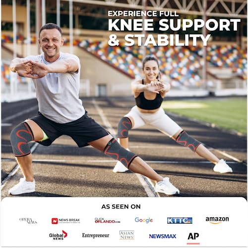 image for Modvel Compression Knee Brace for Women & Men, 2-Pack Knee Brace for R