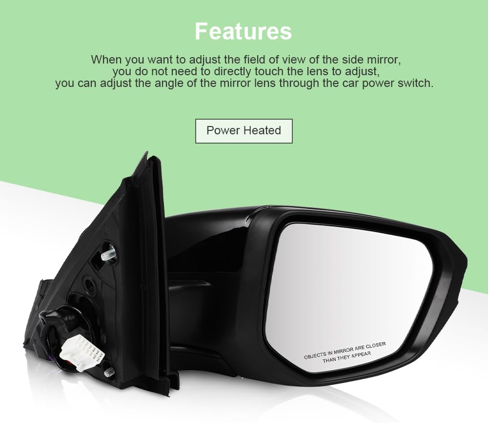 SCITOO Passenger Side View Mirror Fit For Honda For Civic 2016 2017 2018 2019 2020 2021 Power Heated 5Pins Right Outside Exterior Mirror HO1320283