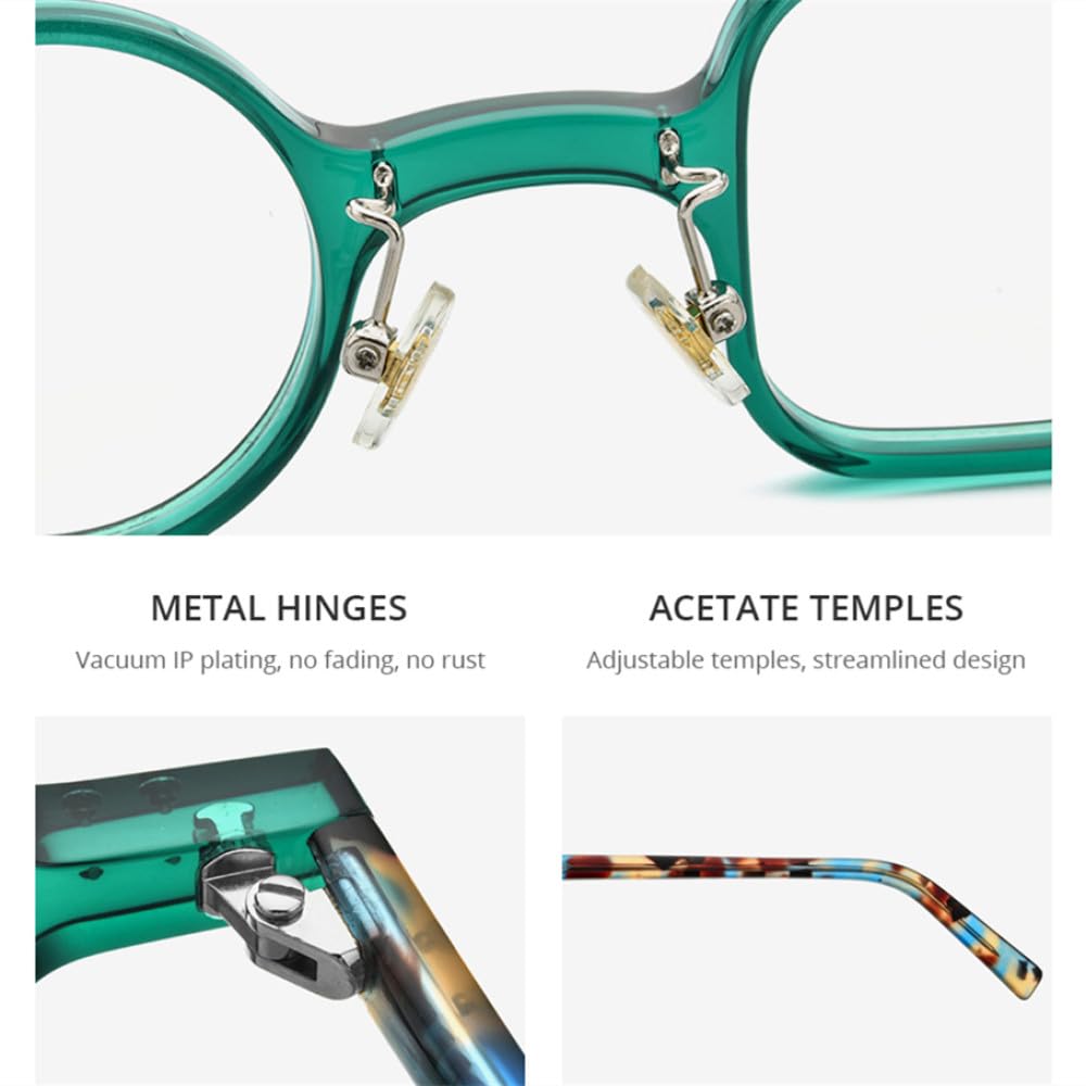 MUTYNE Acetat-Brillengestell für Herren, Retro, Vintage, links, quadratisch, rechts, rund, Brillen, Brillen