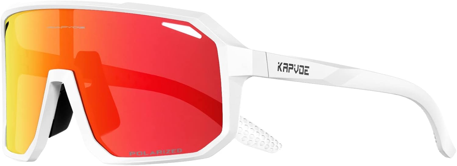 KAPVOE Polarized Cycling Glasses Sports Sunglasses, UV400 Running Fishing Baseball Glasses for Men Women K62