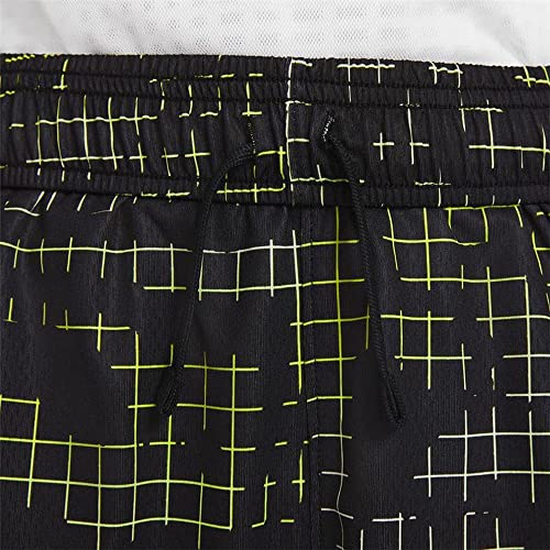 Nike Big Boys Dri-Fit Printed Training Shorts (Medium, Black/Barely Volt)4