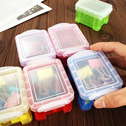 Image of CertBuy 24 Pack Small Plastic Storage Box 3 x 2.5 x 2 Inches Stackable Small Craft Boxes with Lids Mini Storage Box for Beads Crafts Jewelry Small Crafts Items Accessories (8 Colors)