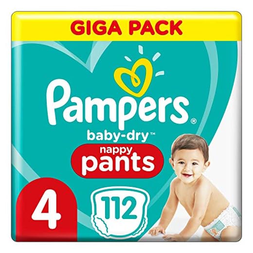 Pampers - Baby-Dry Pants Storlek 4, Blöjbyxor för Spädbarn 9-15 kg - 112 Bitar