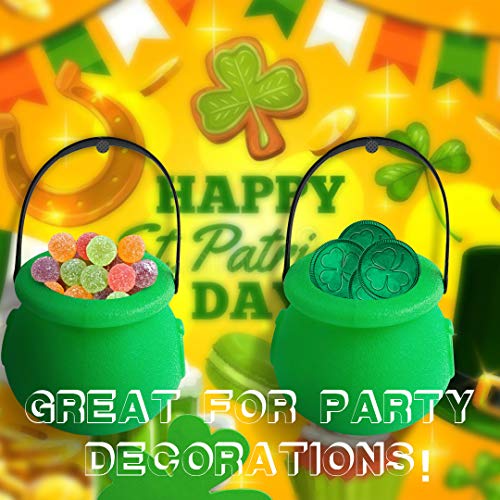 Yohold Mini Plastic Green Cauldron For Kids St Patrick Day, Wizard, Halloween Theme Parties Supplies Decorations, 2 1/4-2 3/4", Green, Pack Of 12 #TOP1