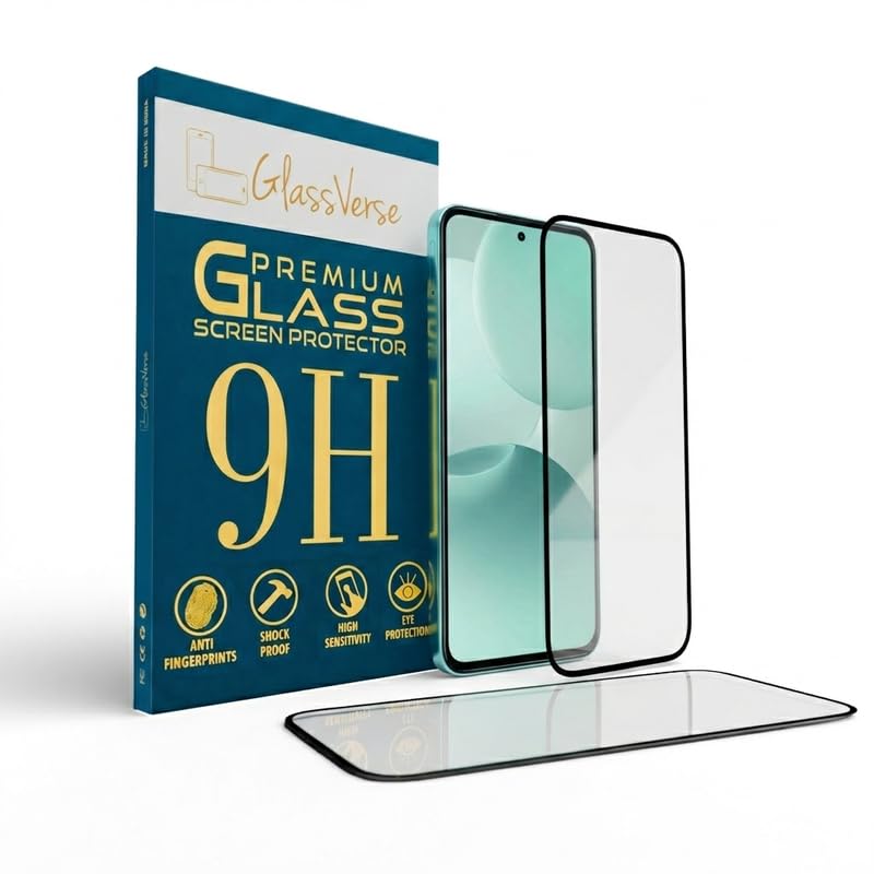 Image of GlassVerse PureView Tempered Glass for Realme P4x | Crystal Clear, 9H Hardness Screen Protector, Edge to Edge, Case Friendly, Hassle-less Installation Kit Included. (Pack of 1)