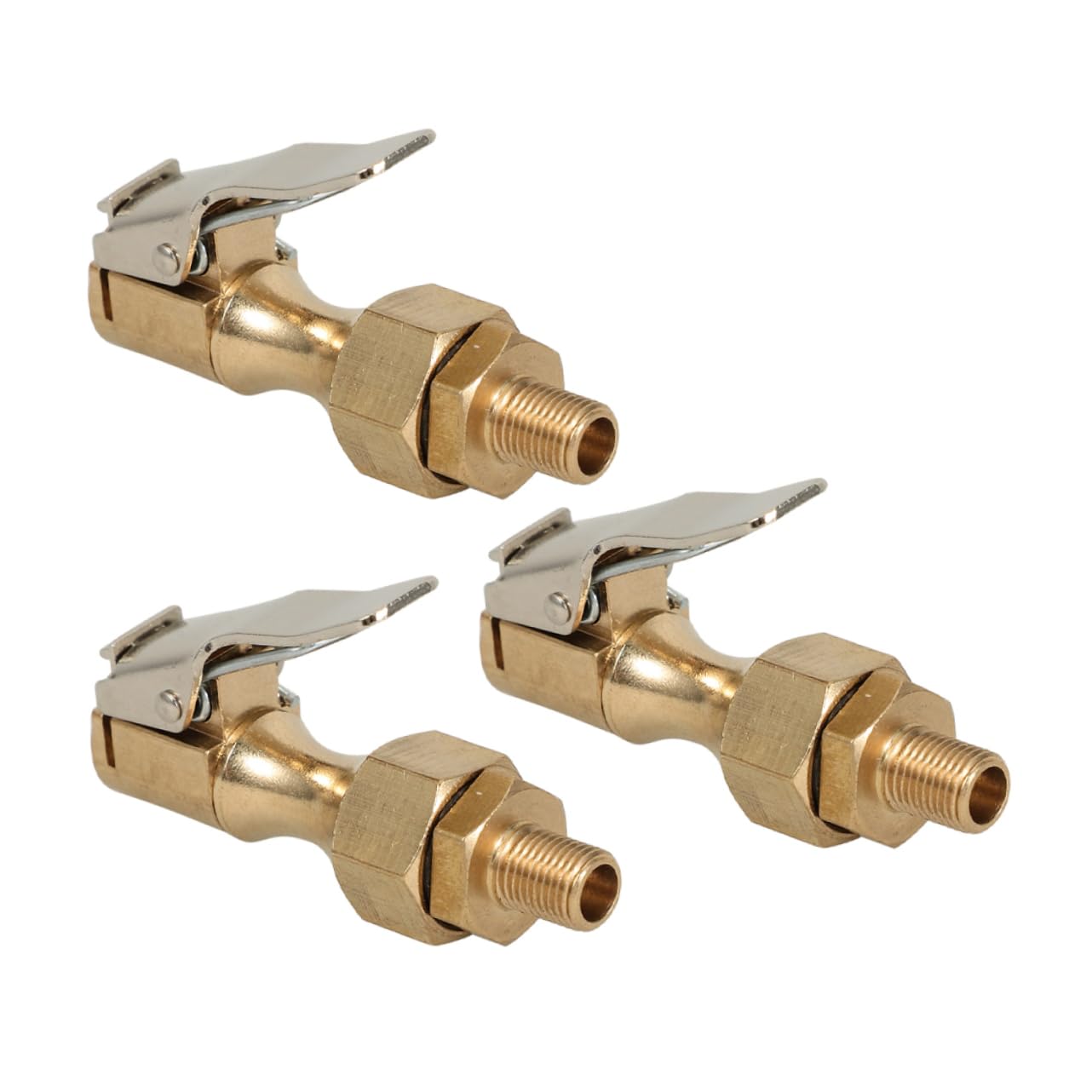 SOLUSTRE 3pcs Locking Air Chuck Clip for Quick Tire Inflation Heavy-Duty Tire Clip Chuck for Cars Trucks Rvs Compact Design for Easy Storage and Performance