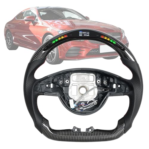 LED Smart Carbon Fiber Steering Wheel for Mercedes Benz C-Class W205 C205 15-18 for E-Class W213 V213 S213 16-18 for S-Class W222 V222 14-17