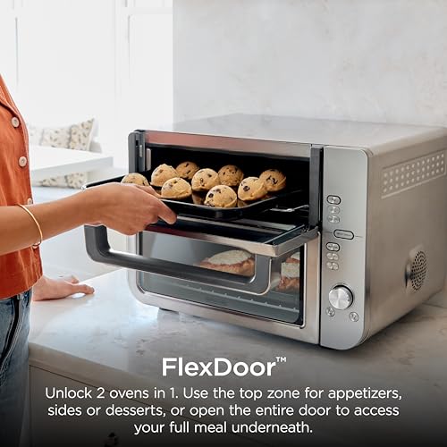 Image of Ninja Air Fryer Toaster Oven Combo | Double Stack XL | 12-in-1 | Fits 4.5 lb Chicken & 6lbs of Wings | Smart Finish Cook 2 Different Meals at Same Time | Countertop Oven | Stainless Steel | DCT601