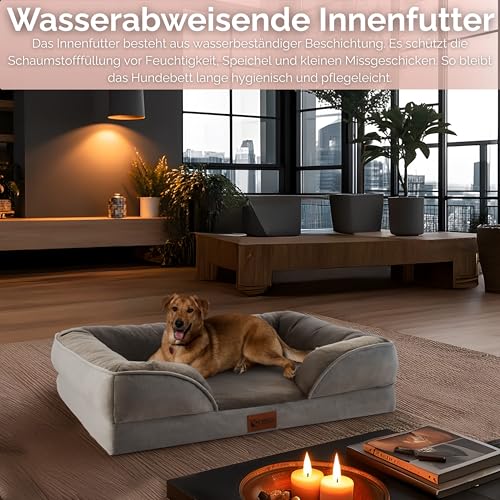 ecosa® Hundebett Waschbar für kleine & mittelgroße Hunde Orthopädisches Hundebett Hundekorb, Katzenbett, Hundekörbchen Hundesofa orthopädische Schaumstoffeinlage abnehmbarem waschbarem Bezug