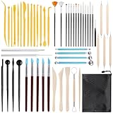 CIRULLI Kit di strumenti di modellazione da 55 pezzi per la casa, strumenti di scultura, strumenti di argilla e accessori per artigianato, pittura e artigianato per artisti e appassionati di ceramiche