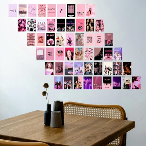 Image of SAW Black Pink Posters Wall Poster - Pack Of 54 | 4 x 6 Inches | Aesthetic Artwork | Wall Decor Posters For Living Room, Bedroom, Home And Office