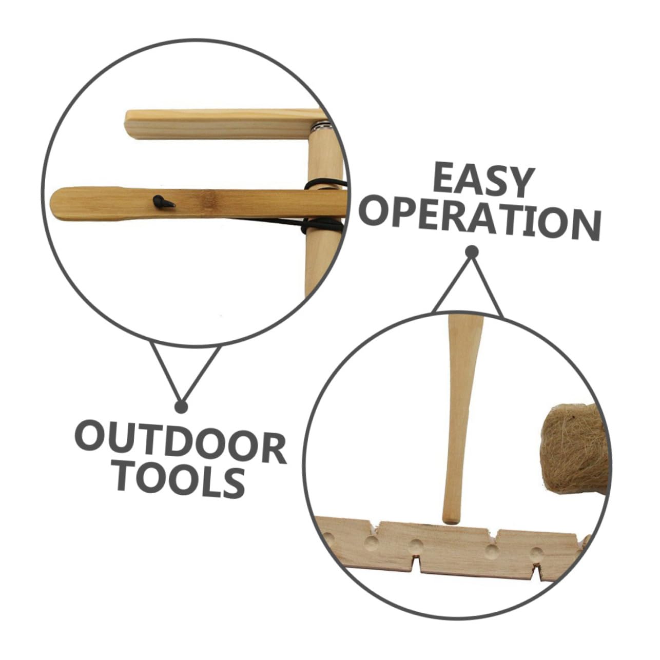 VANZACK 4ensembles Extérieur Kit De Démarrage De Feu Bois Naturel pour Camping Perceuse à Friction Équipement De Sécurité Plein Air pour Situations Urgence Et Activités De Plein Air