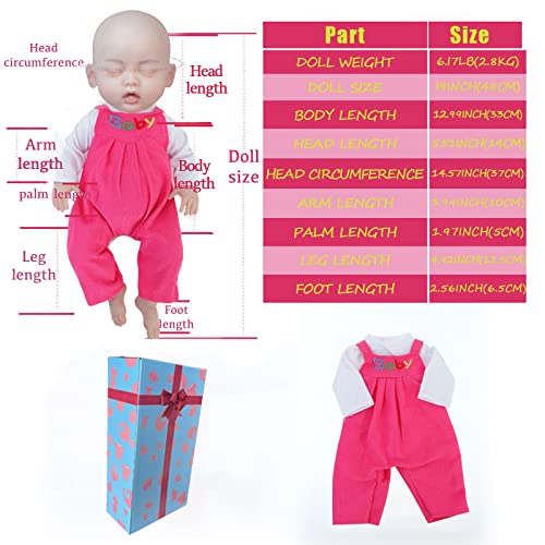 Qaruqase Lifelike Full Silicone Baby Dolls, 19 Inch Reborn Baby Dolls, Not Vinyl Dolls, Eyes Closed Realistic Skin Texture Newborn Girl Toddlers, Soft Body Waterproof Doll #TOP6