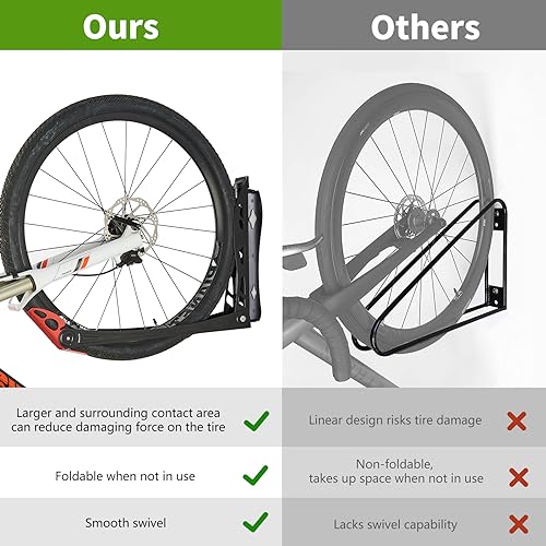 BIKEPAL-Swivel-Bike-Racks-No-Lift-Wall-Mounted-Bike-Rack-Storage-Hanging-Bike-Rack-for-Home-Garage
