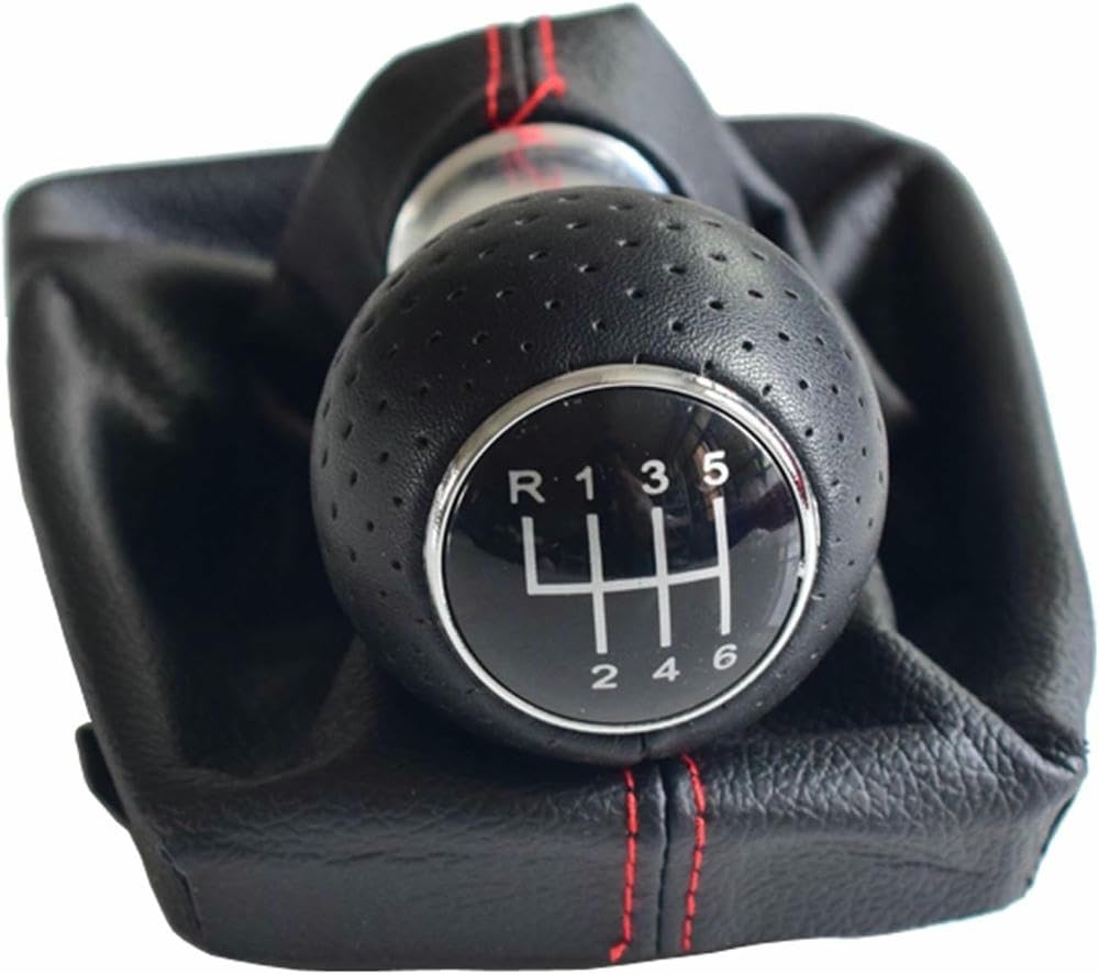 Gznbb R6 Car Manual Gear Shift Knob Boot Cover Gaiter Lever Shifter Handle Stick, For A4 B6 B7 2000-2008