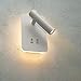 Applique a led per interno da parete a muro con doppio interruttore interruttore e doppia luce lampada 6w moderno (Bianco naturale)