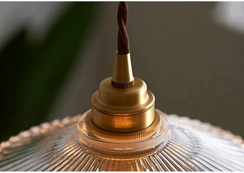 YUEGOO Chandeliers,Personality Transparent Glass Chandelier,Nordic Style Glass Metal Lamp,E27 1-Light Adjustable Hanging Light,Kitchen Island Barn Decoration Lighting Fixtures