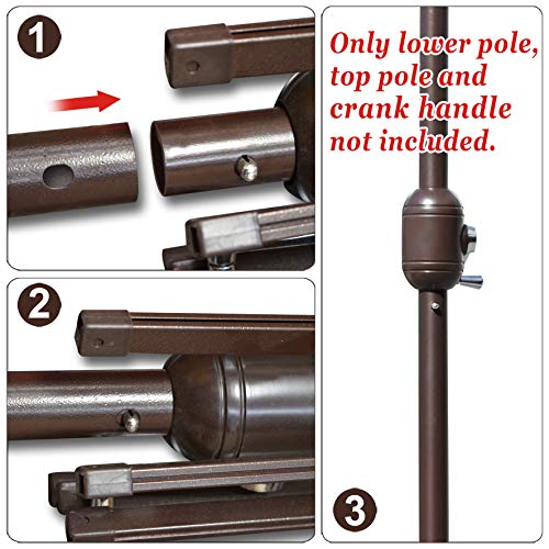 Strong Camel Patio Umbrella Steel Lower Pole Without Button (33.5'') #TOP3