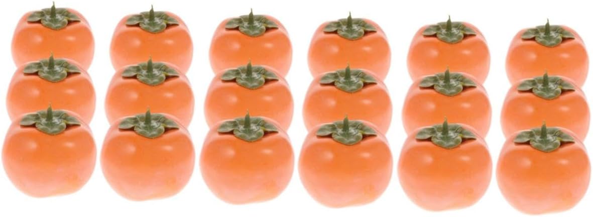 3sets Lifelike Persimmon Props Artificial Fruit Decorations for Home Decor Restaurant Displays Photography Props for Fruit Plates and Centerpieces 6pcs*3